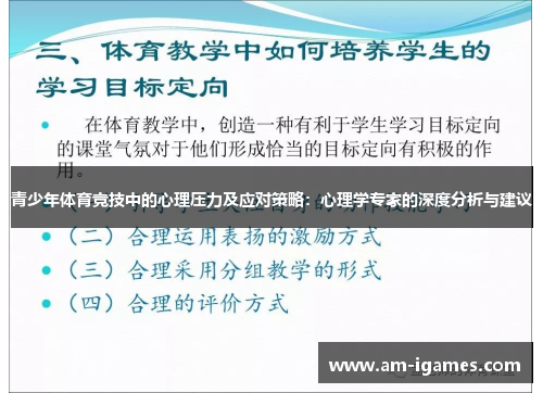 青少年体育竞技中的心理压力及应对策略：心理学专家的深度分析与建议